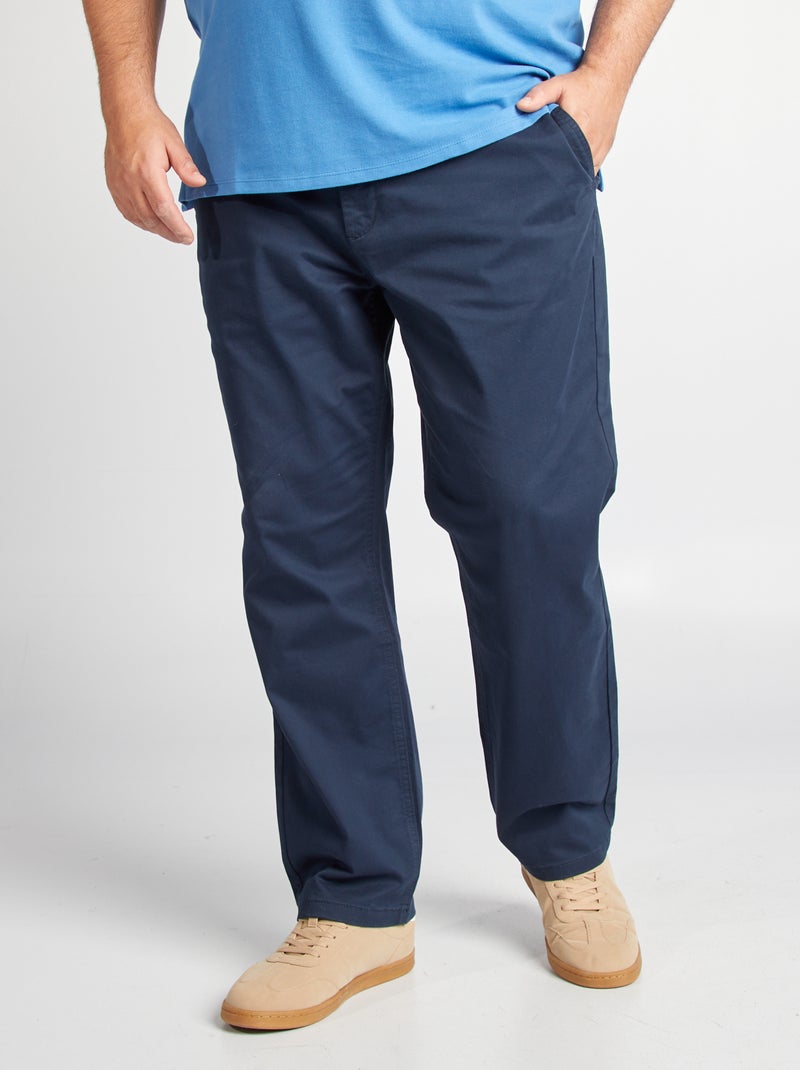Regular-fit chino L32 BLAUW - Kiabi