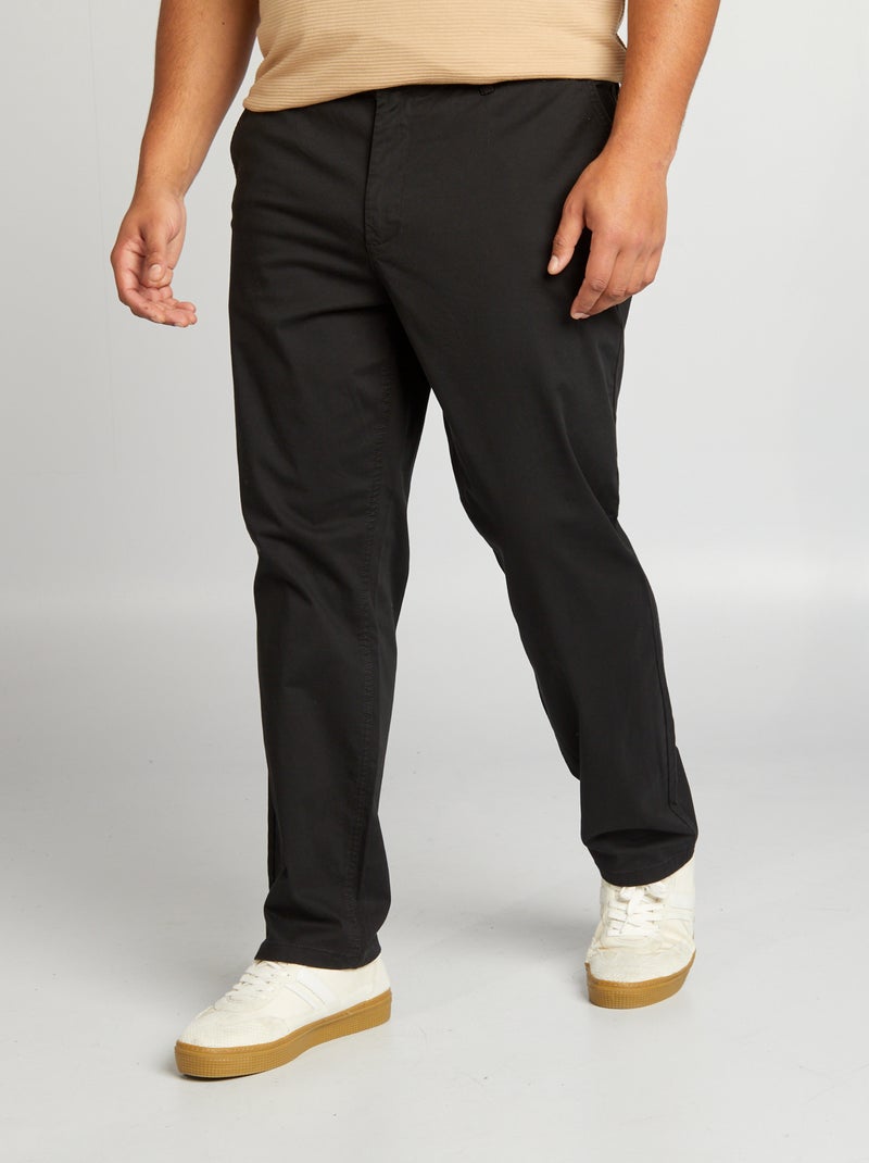 Regular-fit chino L32 zwart - Kiabi