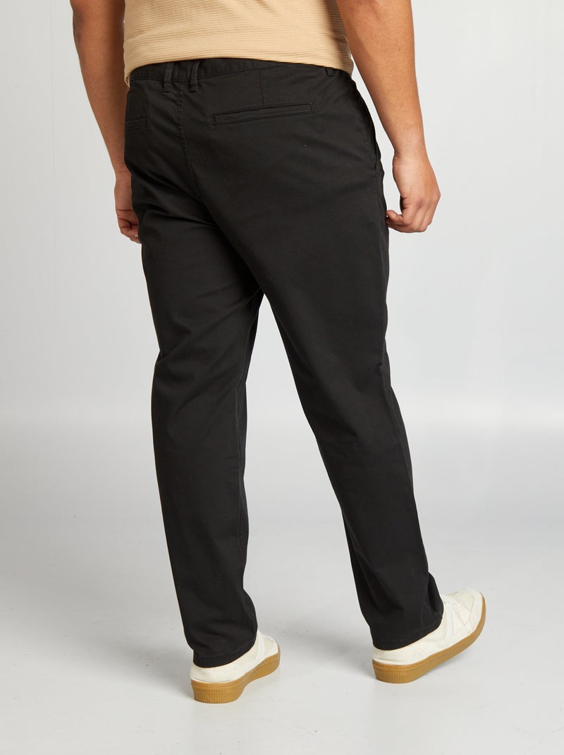 Regular-fit chino L32 zwart - Kiabi