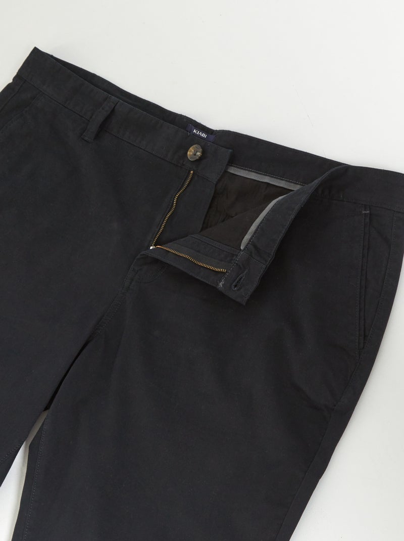 Regular-fit chino L32 zwart - Kiabi