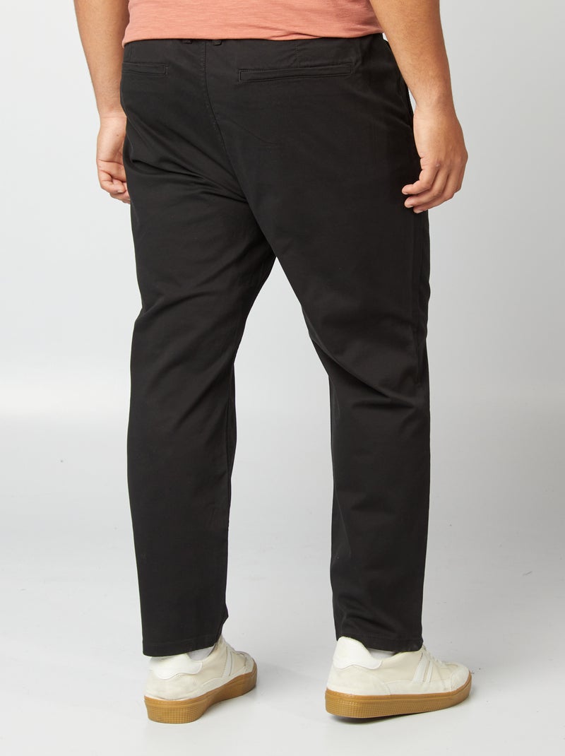 Regular-fit chino L34 zwart - Kiabi