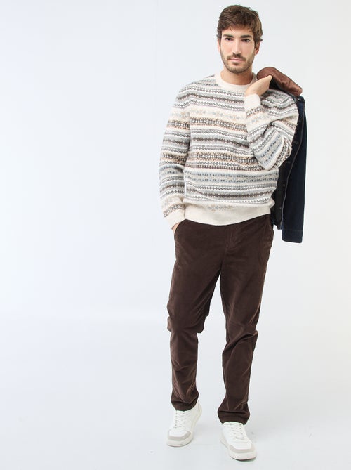 Regular fit chino van ribfluweel - Kiabi