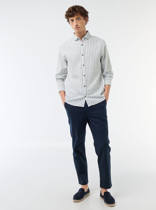 Regular fit chinobroek van linnenmix - Kiabi