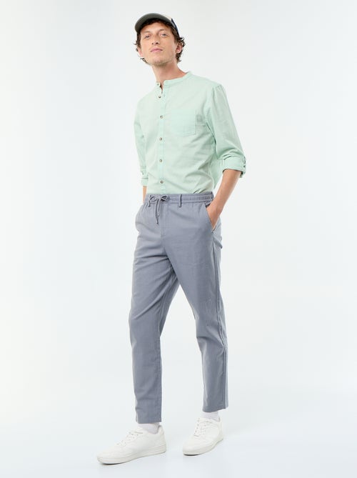 Regular fit chinobroek van linnenmix - Kiabi