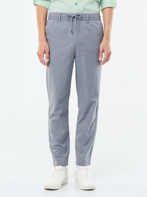 Regular fit chinobroek van linnenmix - Kiabi
