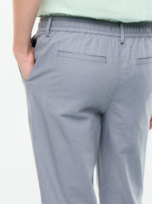 Regular fit chinobroek van linnenmix - Kiabi