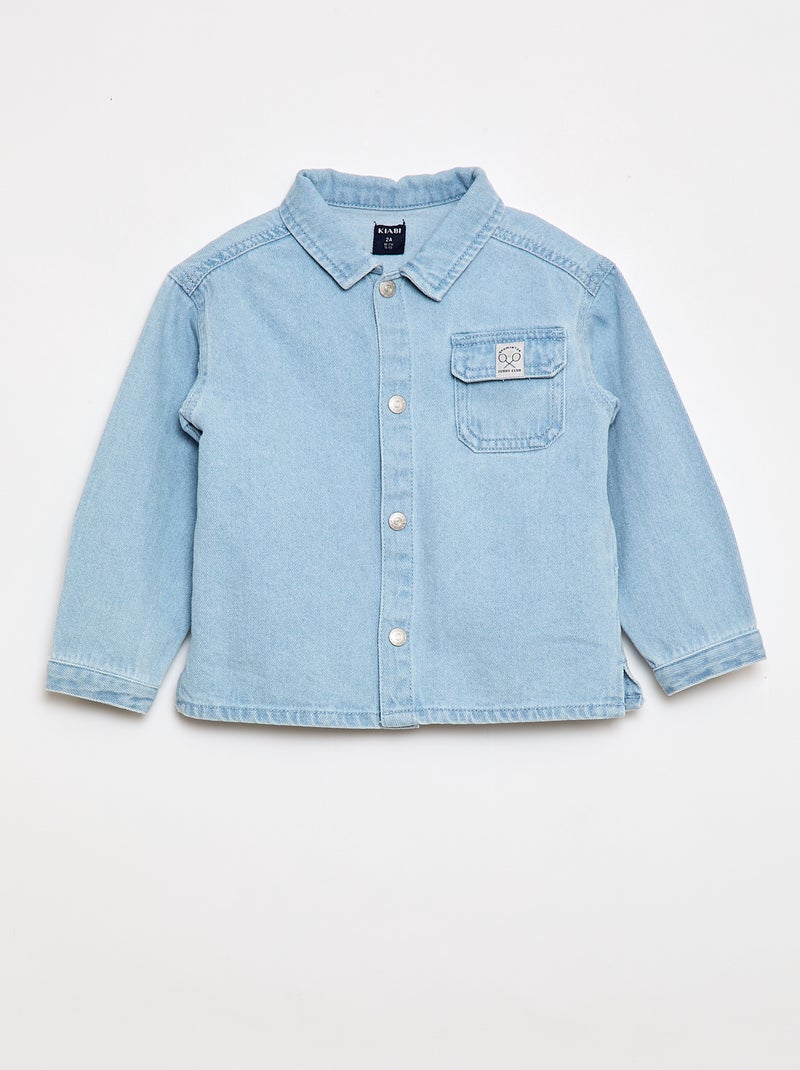 Regular fit denim hemd van katoen Blauw - Kiabi
