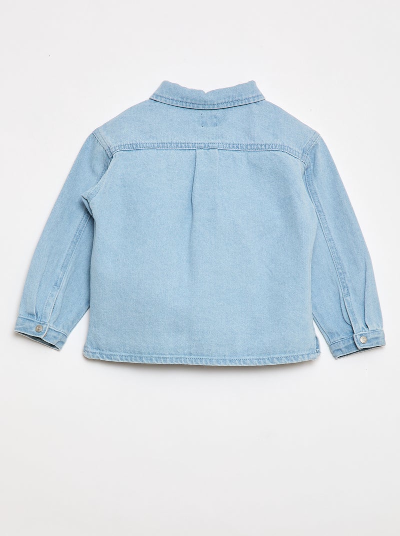 Regular fit denim hemd van katoen Blauw - Kiabi