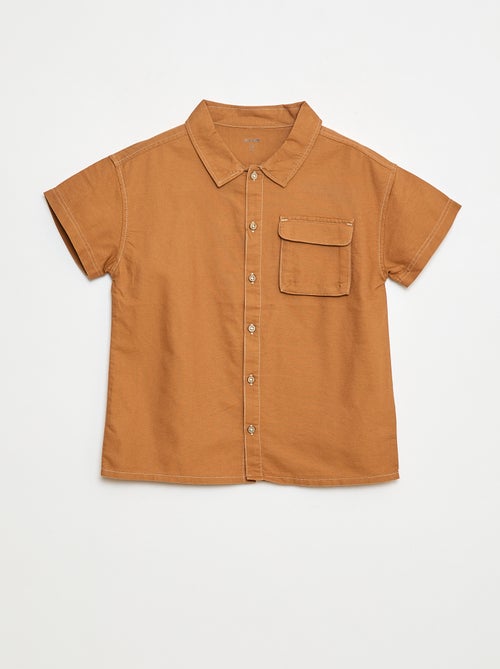 Regular-fit effen overhemd van Oxford-katoen - Kiabi