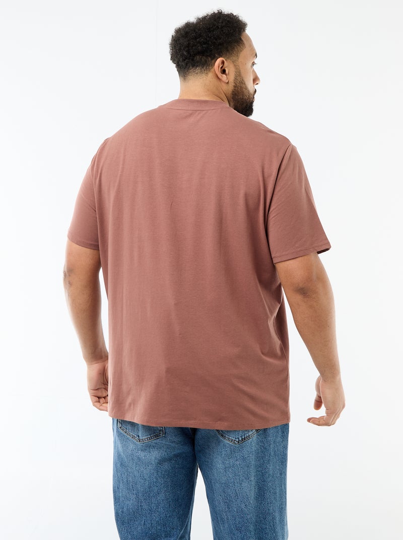 Regular-fit, effen T-shirt Bruin - Kiabi
