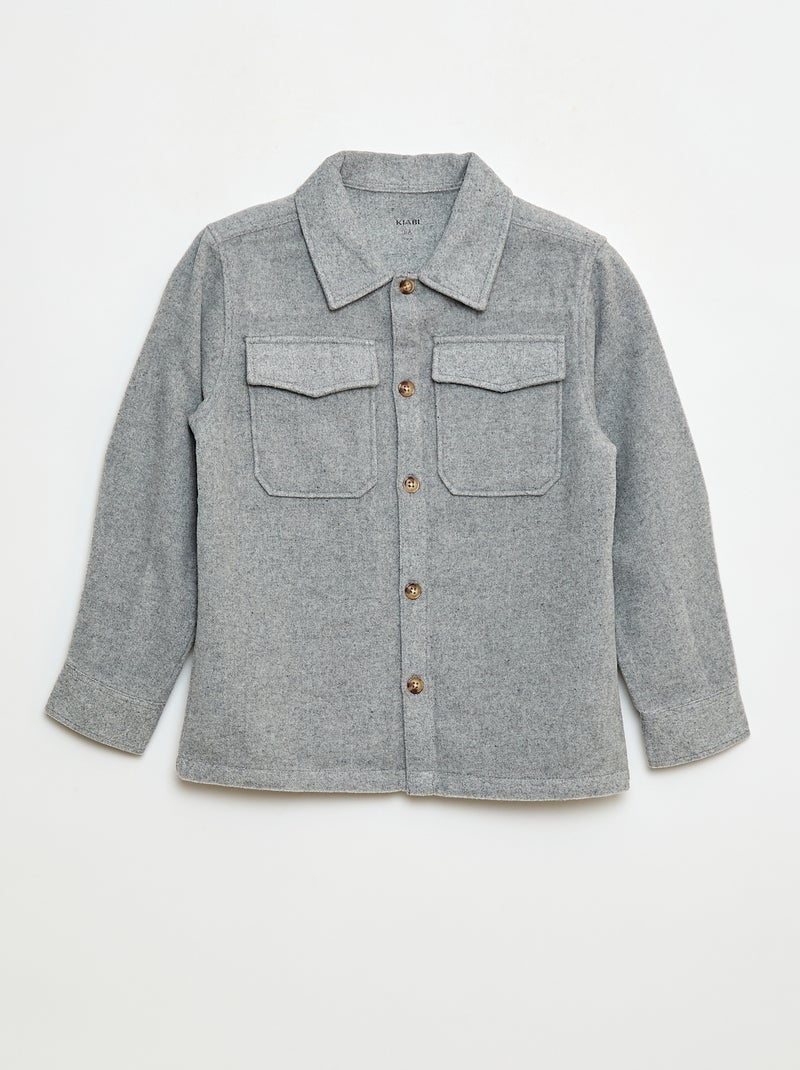 Regular-fit flanellen overhemd Grijs - Kiabi