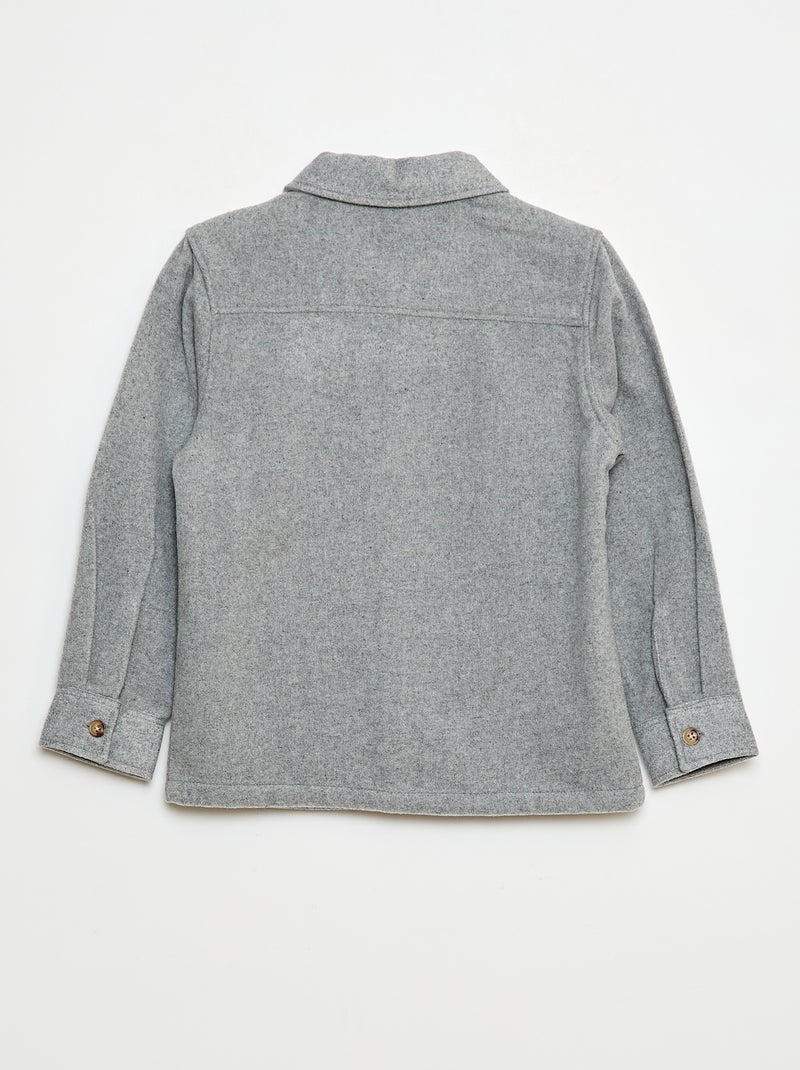 Regular-fit flanellen overhemd Grijs - Kiabi