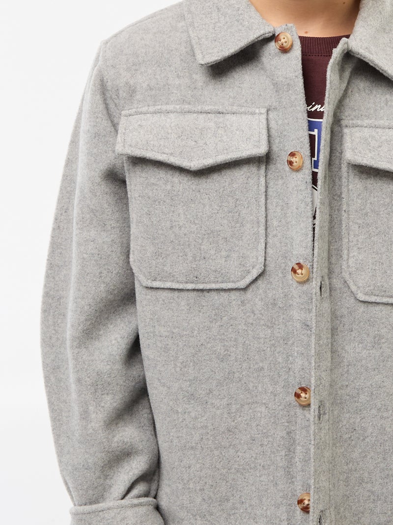 Regular-fit flanellen overhemd Grijs - Kiabi