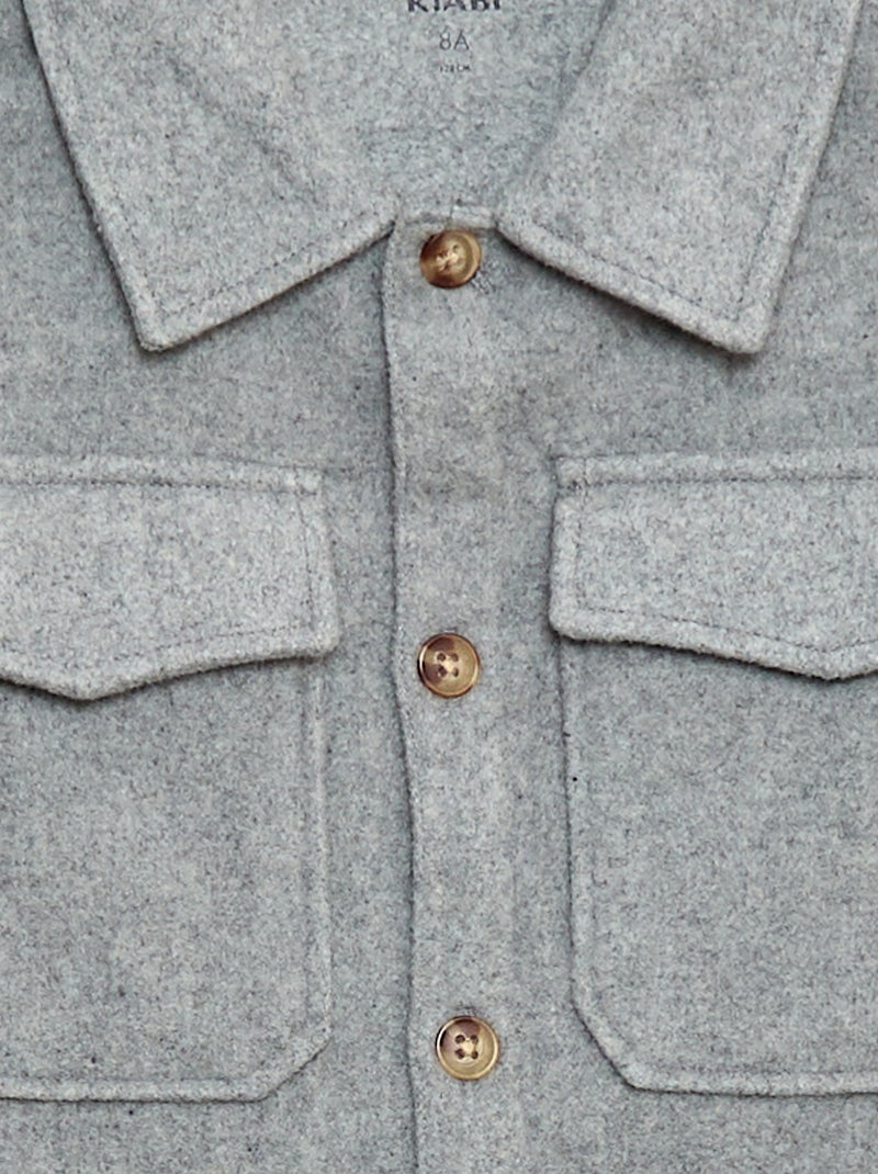 Regular-fit flanellen overhemd Grijs - Kiabi