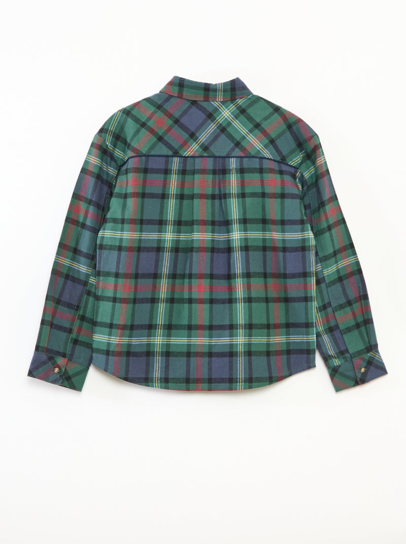 Regular fit geruit katoenen overhemd 'Kiabi & Catherine Painvin' Groen - Kiabi