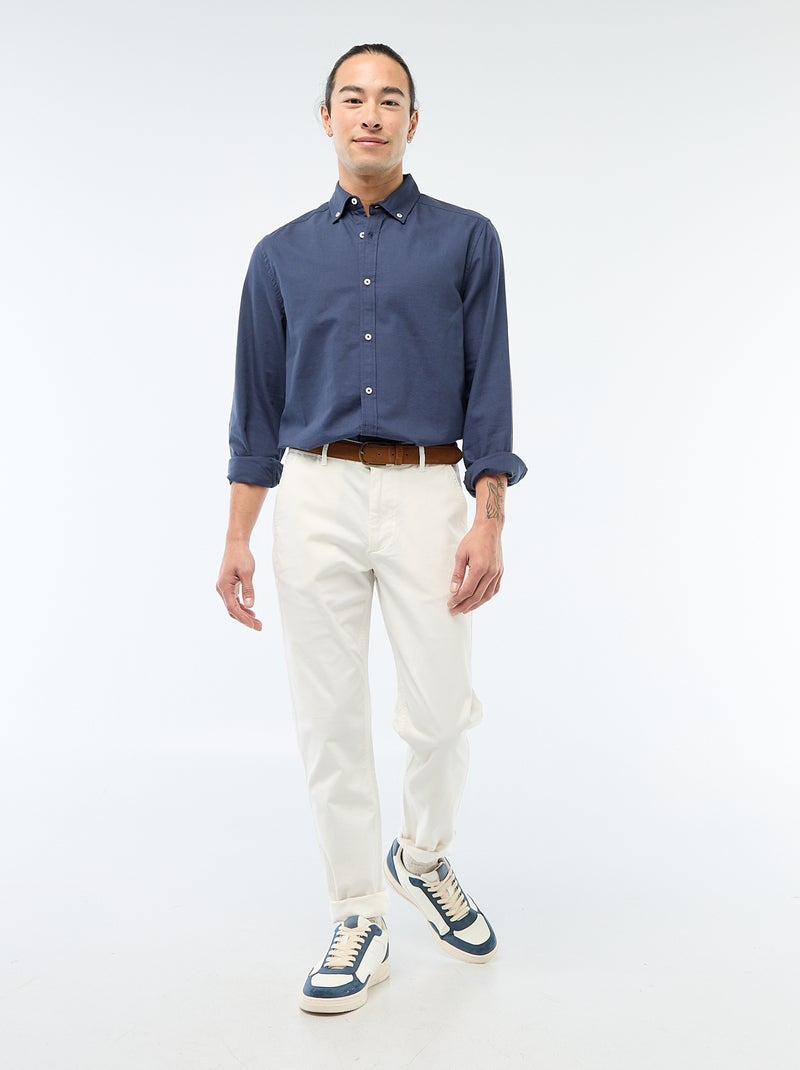 Regular-fit hemd van oxfordkatoen Blauw - Kiabi