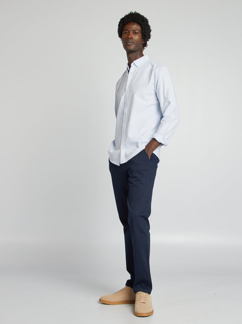Regular-fit hemd van oxfordkatoen BLAUW - Kiabi