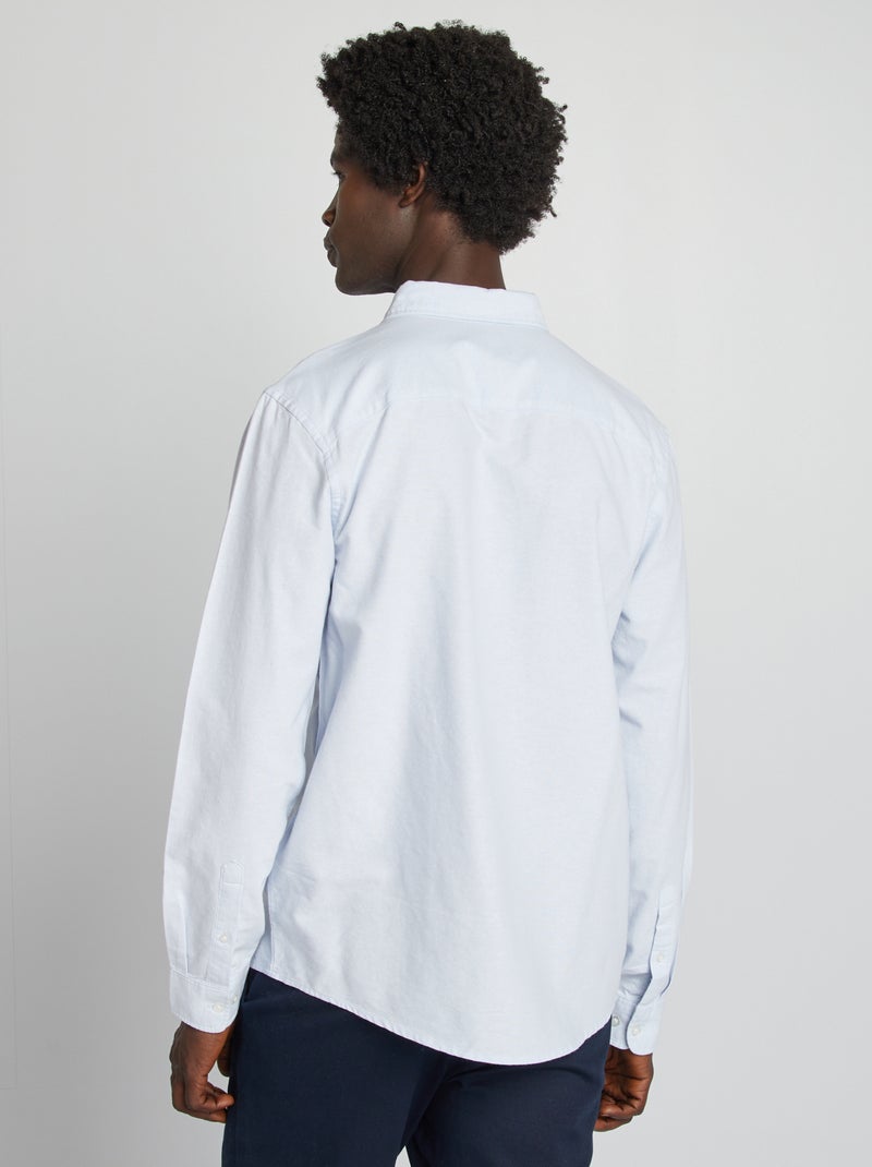 Regular-fit hemd van oxfordkatoen BLAUW - Kiabi