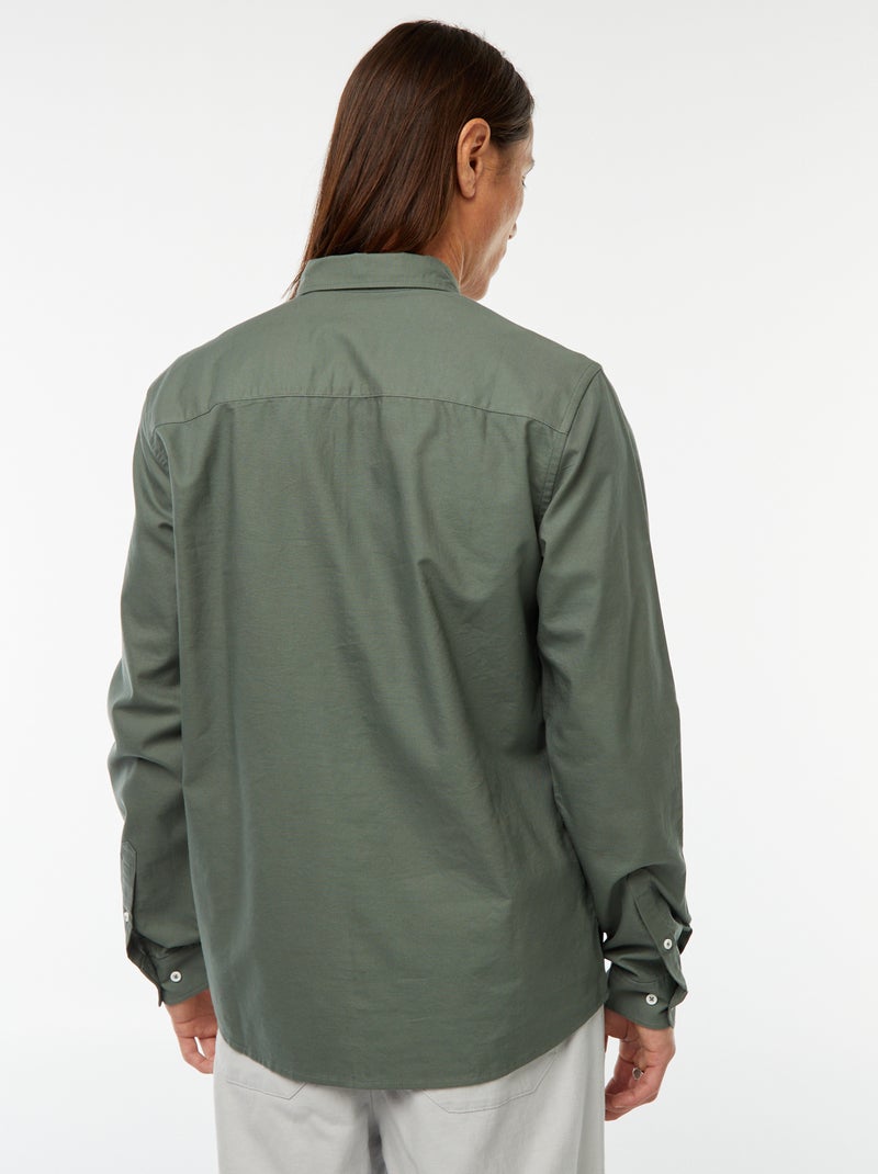 Regular-fit hemd van oxfordkatoen Groen - Kiabi