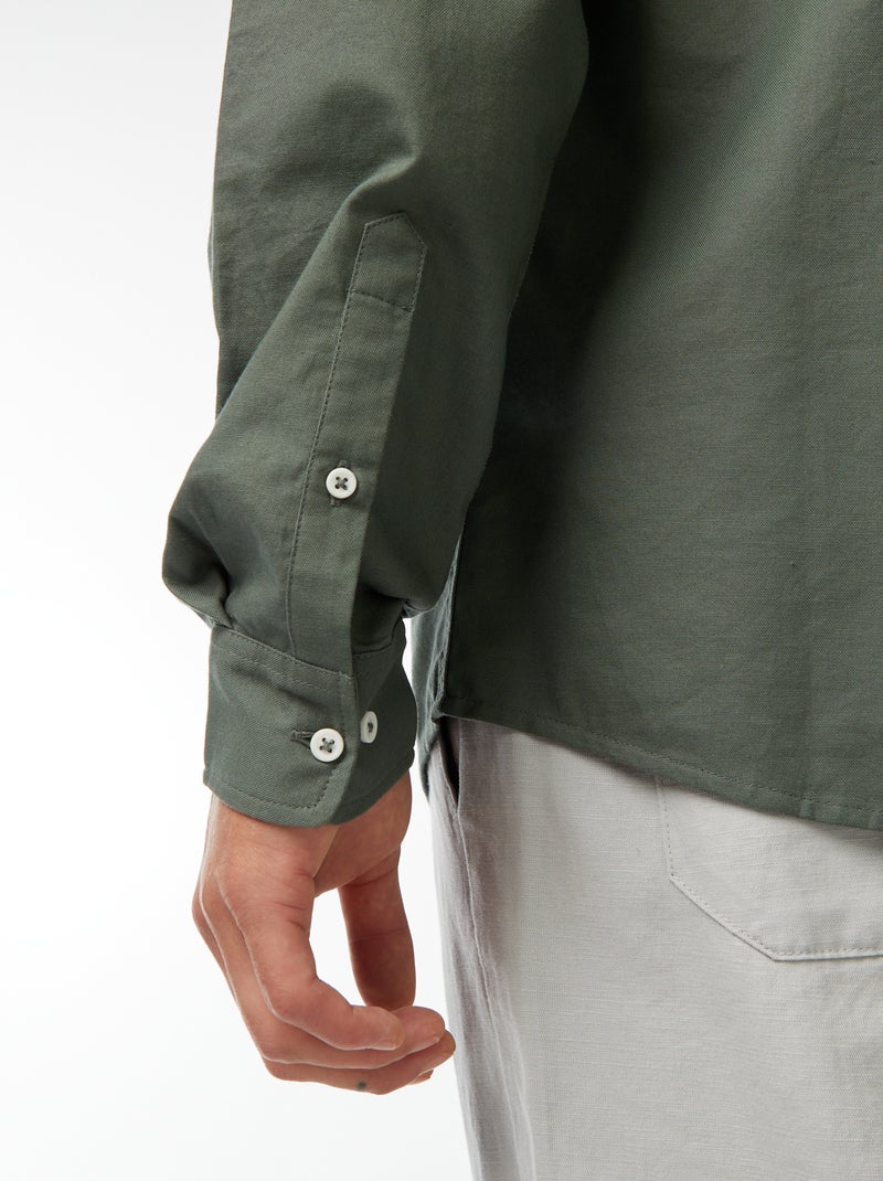 Regular-fit hemd van oxfordkatoen Groen - Kiabi