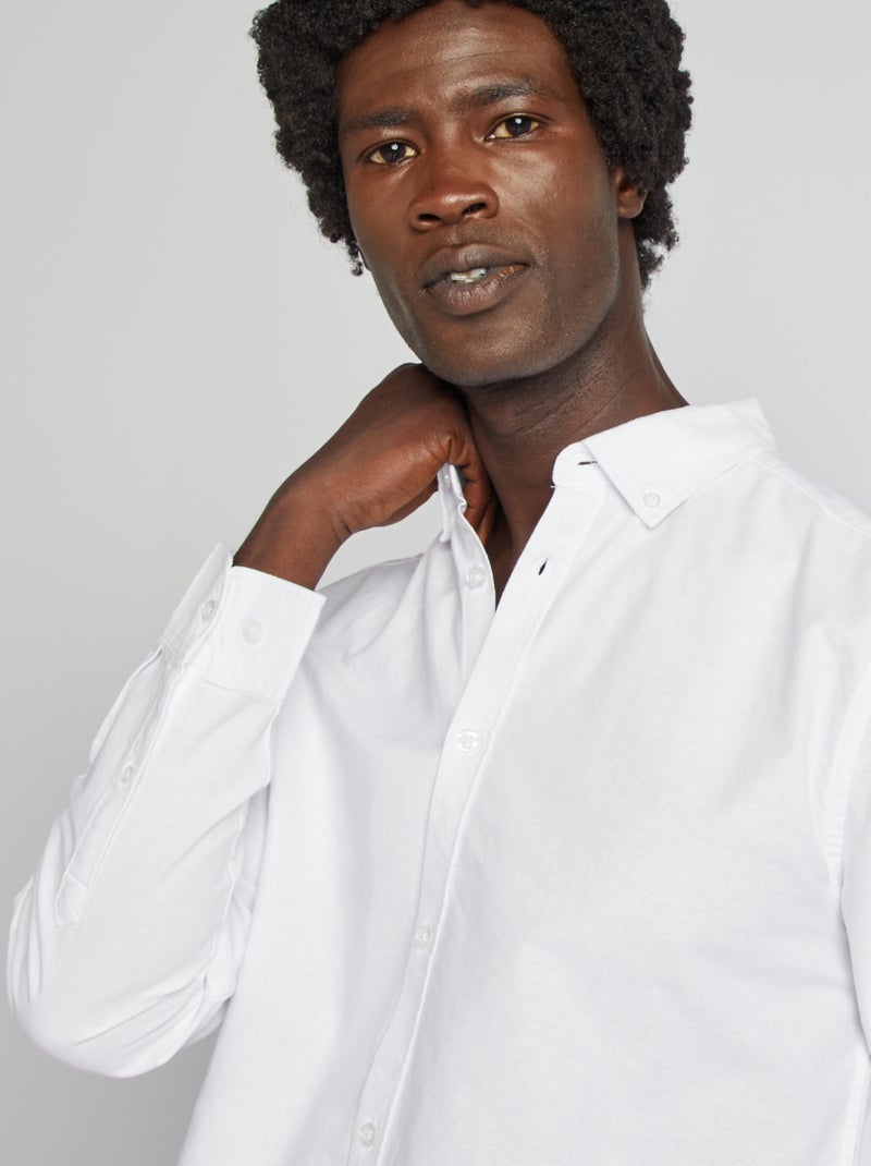 Regular-fit hemd van oxfordkatoen wit - Kiabi