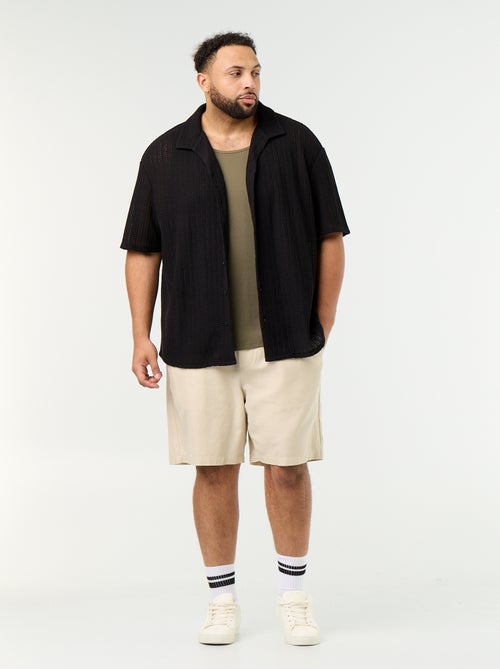 Regular fit hemd van ribtricot - Kiabi