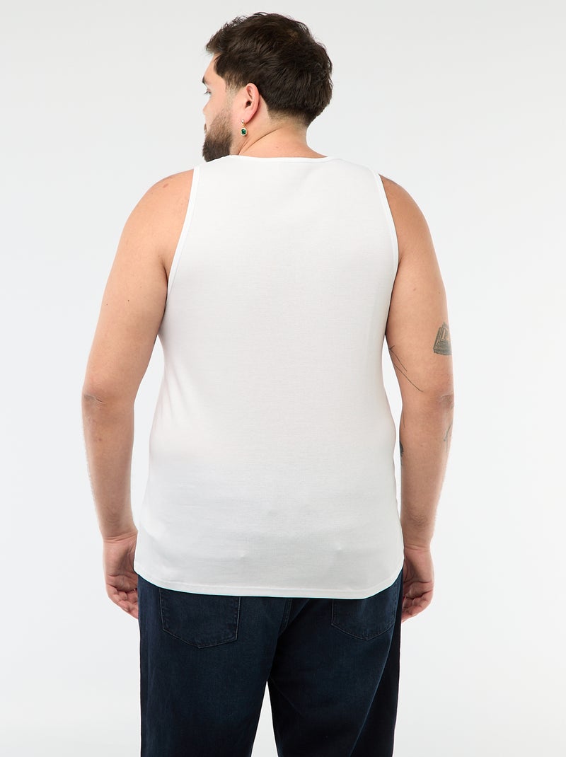 Regular fit hemd van ribtricot Wit - Kiabi