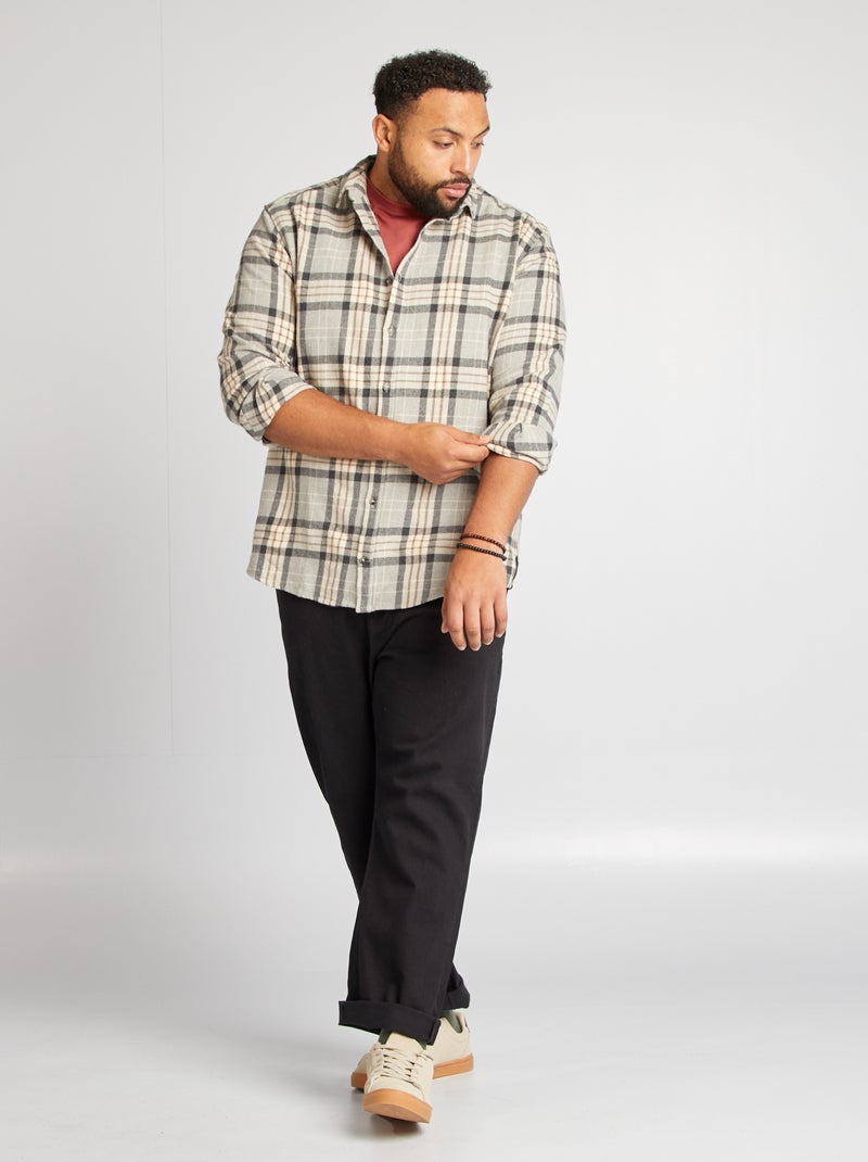 Regular-fit houthakkershemd GRIJS - Kiabi