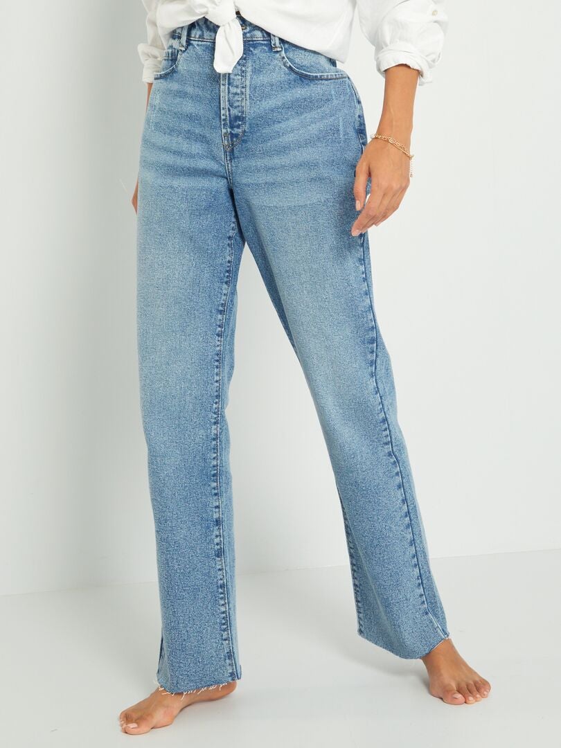 Regular-fit jeans met hoge taille BLAUW - Kiabi