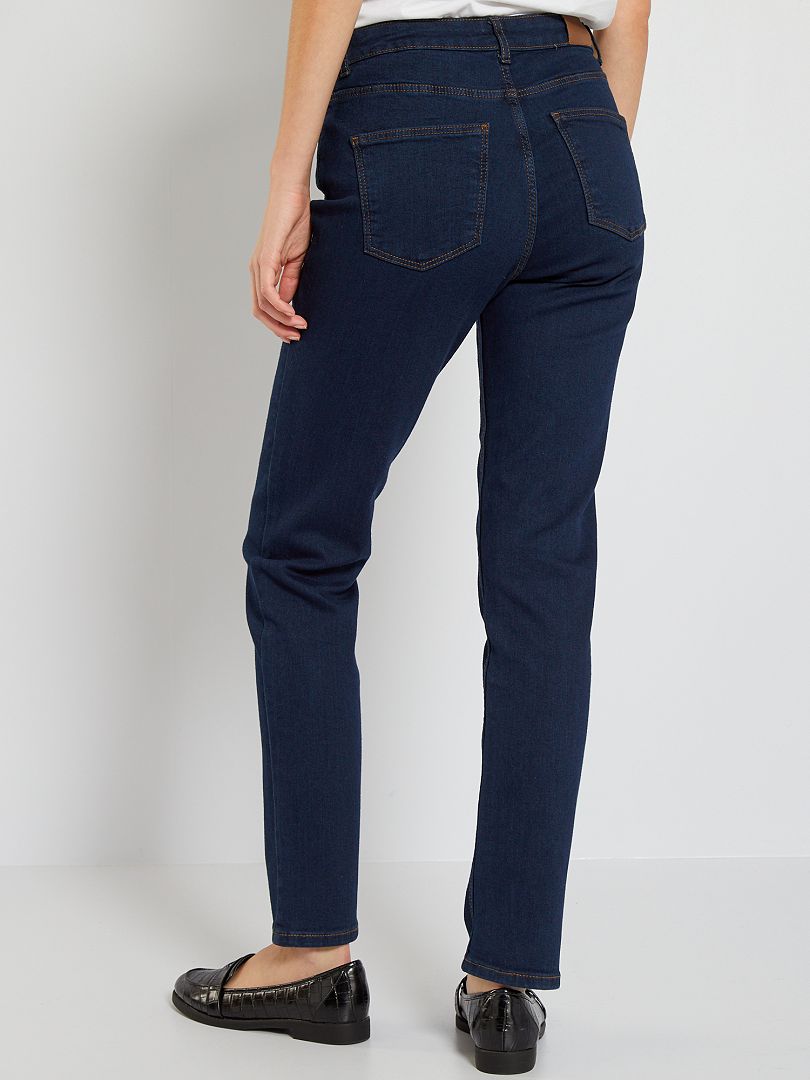 Regular-fit jeans met hoge taille L30 BLAUW - Kiabi