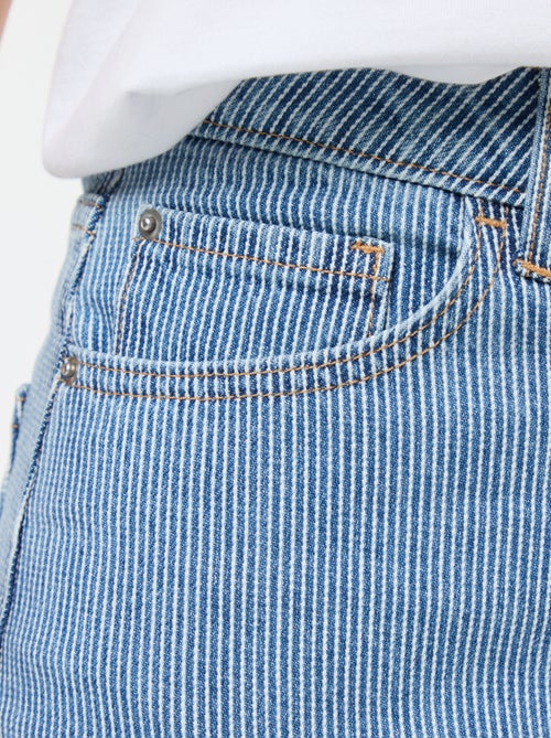 Regular fit jeans met katoenen strepen - Kiabi