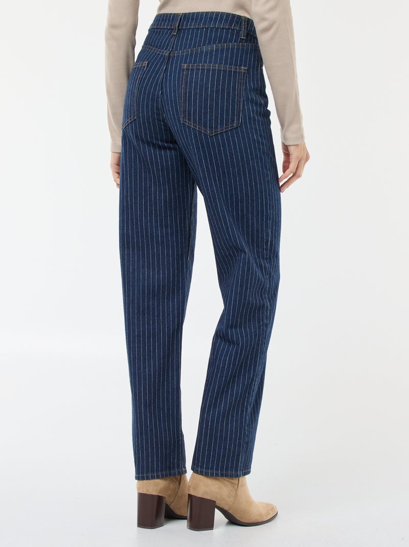 Regular fit jeans met katoenen strepen Blauw - Kiabi