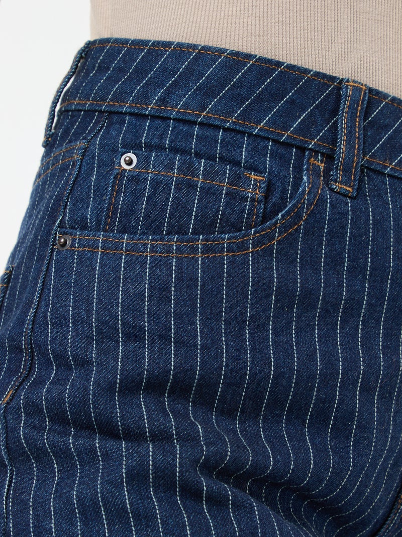 Regular fit jeans met katoenen strepen Blauw - Kiabi