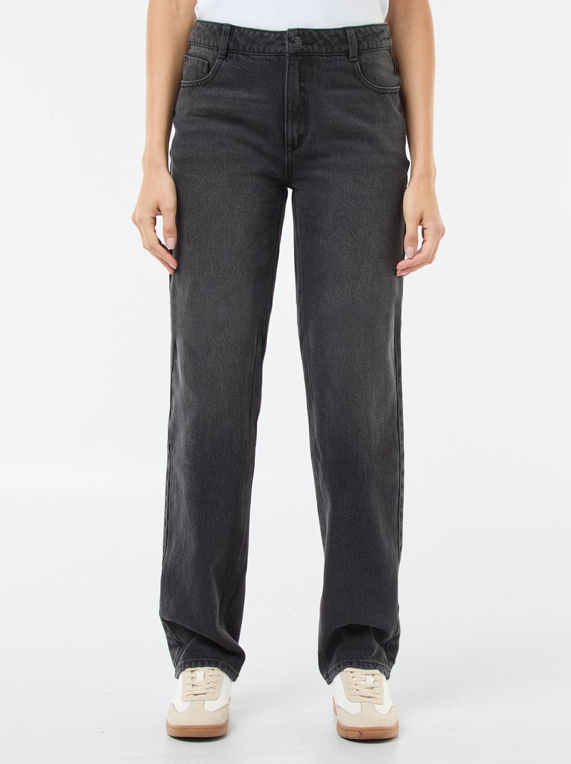 Regular fit jeans van katoen - L34 Zwart - Kiabi