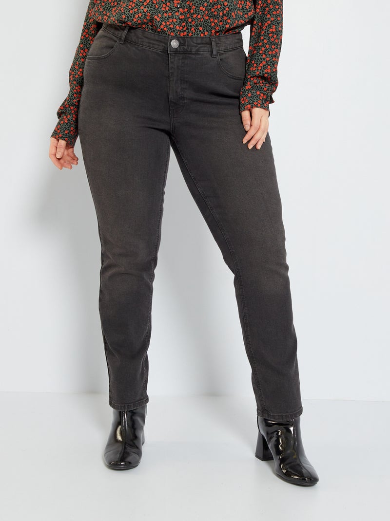 Regular-fit jeans van stretchdenim ZWART - Kiabi