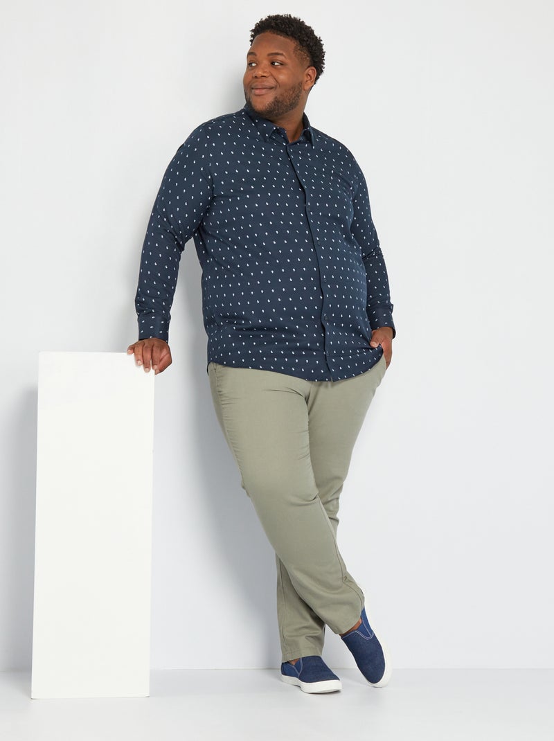 Regular-fit overhemd met lange mouw BLAUW - Kiabi