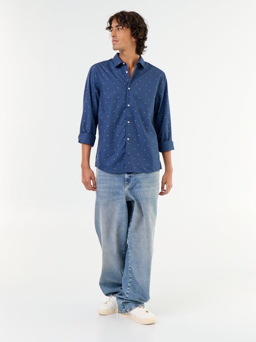 Regular-fit overhemd met stippenprint - Kiabi