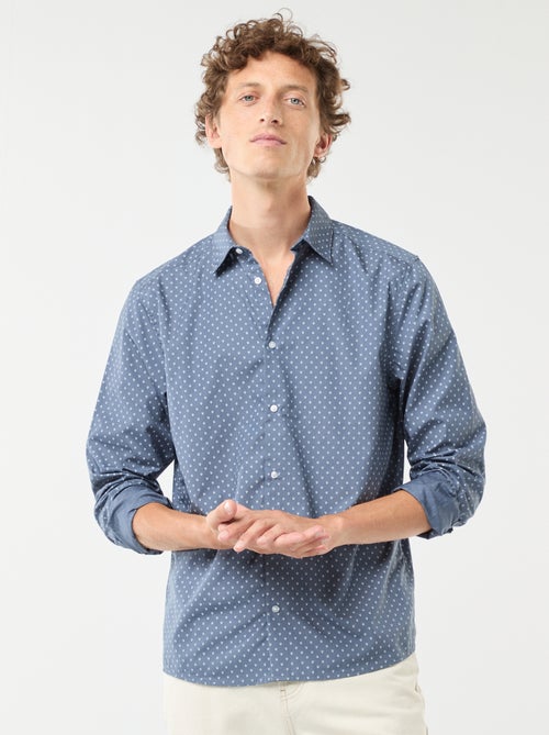 Regular-fit overhemd met stippenprint - Kiabi