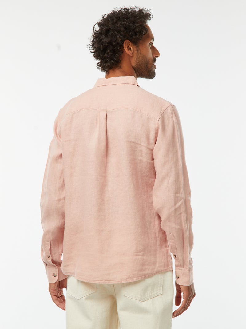 Regular-fit overhemd van linnen Rose - Kiabi