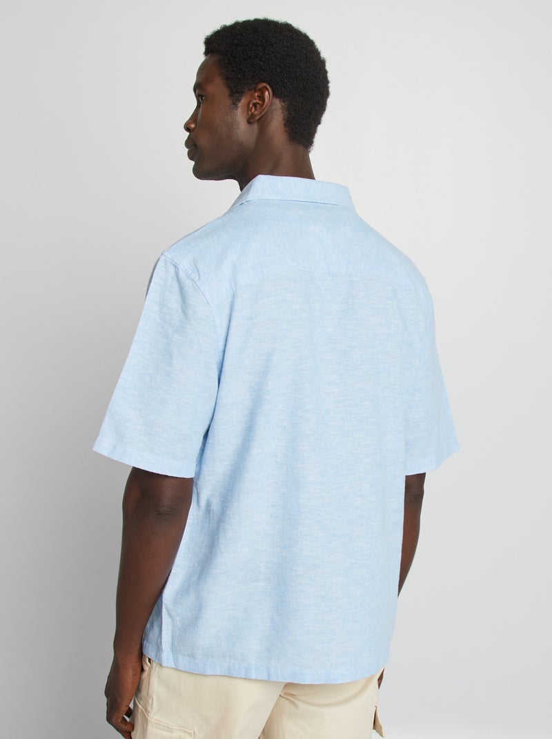 Regular-fit overhemd van linnenmix WIT - Kiabi