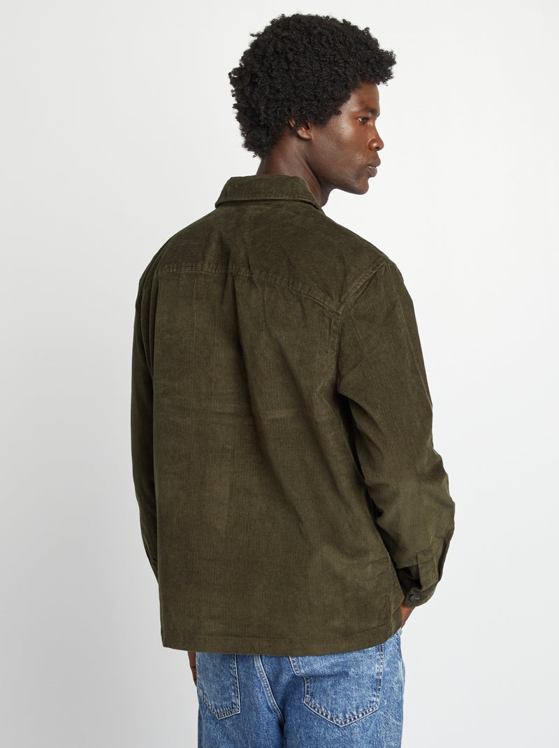 Regular-fit overhemd van velours KAKI - Kiabi