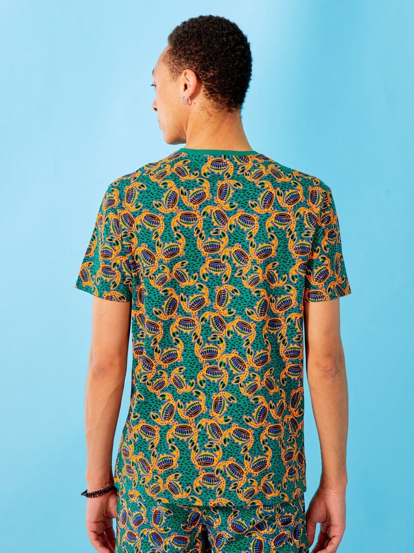 Regular-fit T-shirt met ronde hals GROEN - Kiabi