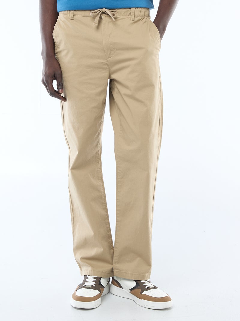Regular fit twill broek Biege - Kiabi