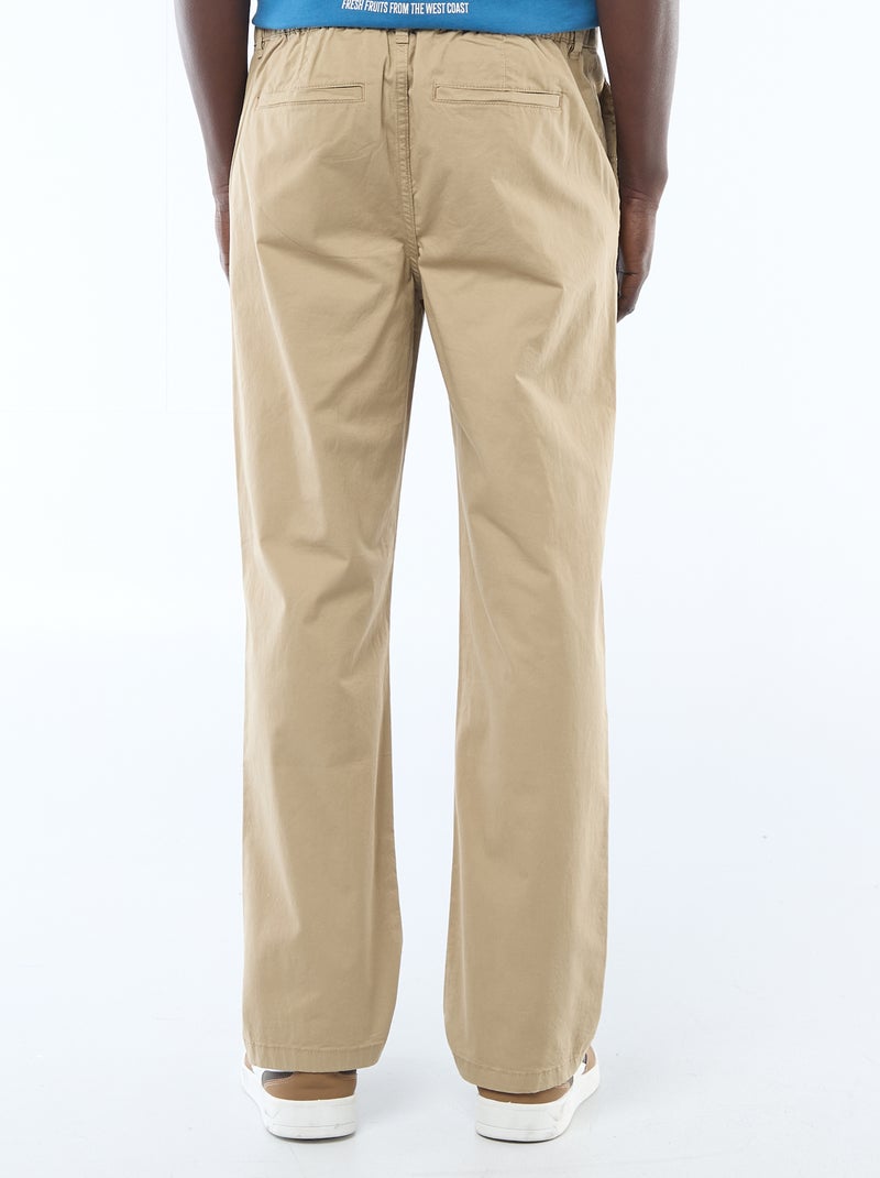 Regular fit twill broek Biege - Kiabi