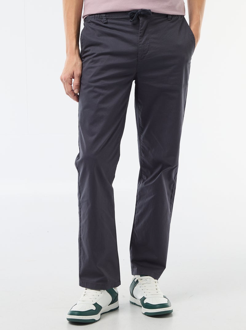 Regular fit twill broek Blauw - Kiabi