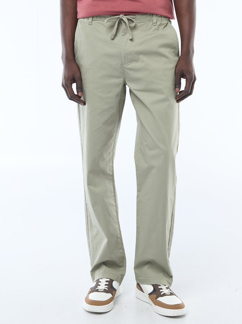 Regular fit twill broek Groen - Kiabi