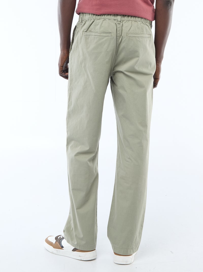 Regular fit twill broek Groen - Kiabi