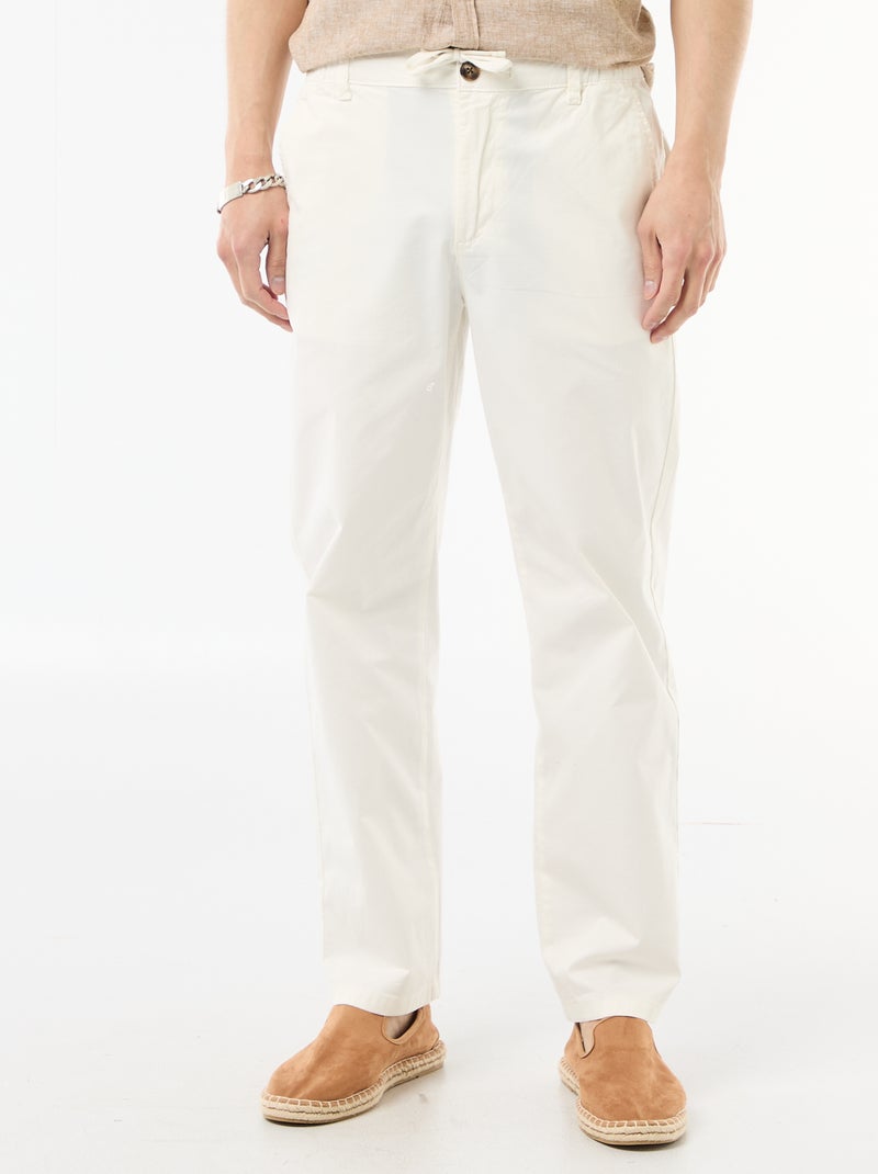 Regular fit twill broek Wit - Kiabi