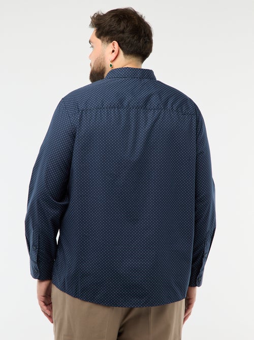 Regular-fit/recht overhemd met motiefje - Kiabi