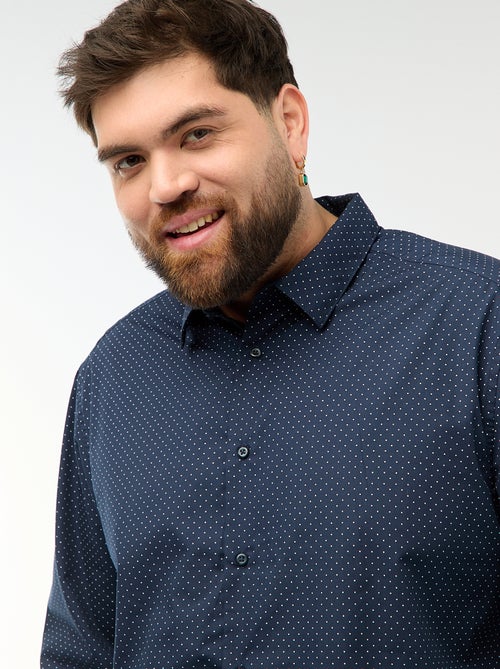 Regular-fit/recht overhemd met motiefje - Kiabi